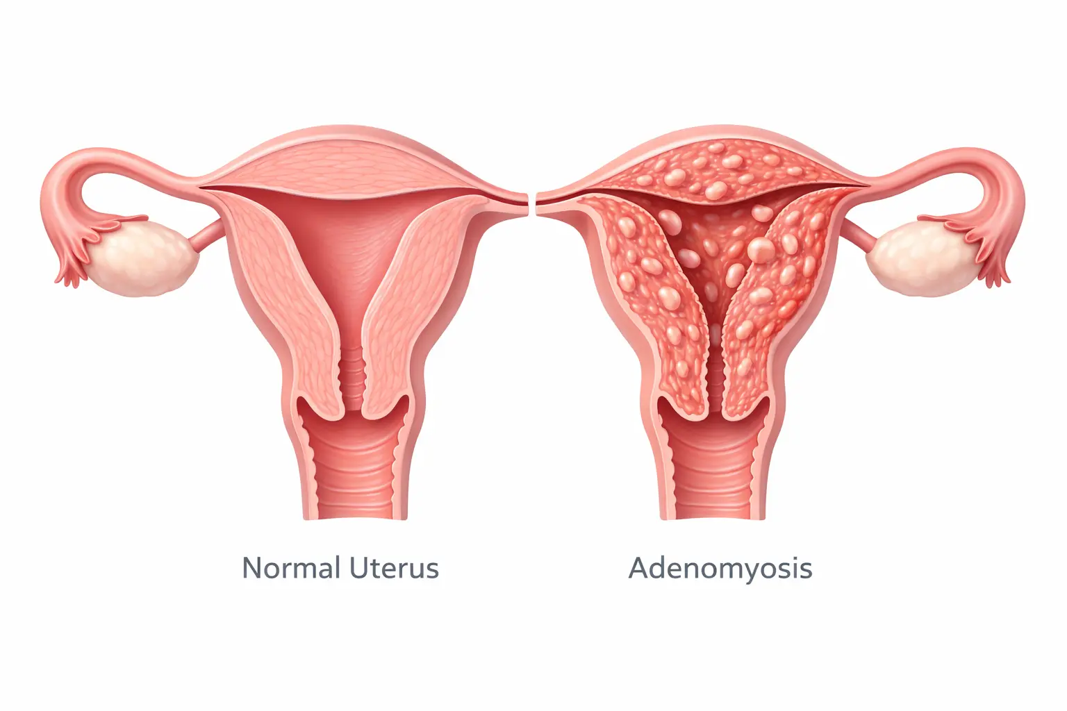 3D illustration of a female uterus in cross-section