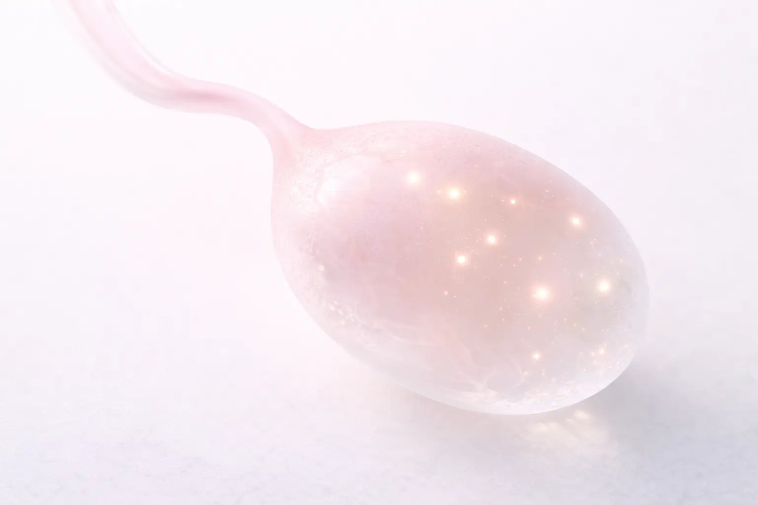 Abstract medical illustration representing ovarian function and egg reserve in the female reproductive system